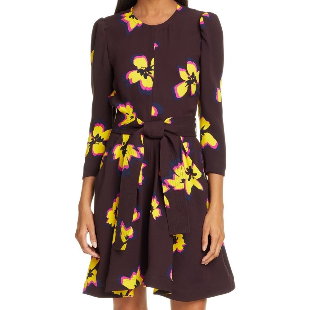 A.L.C
Stella Floral Silk 3/4-sleeve Short Dress